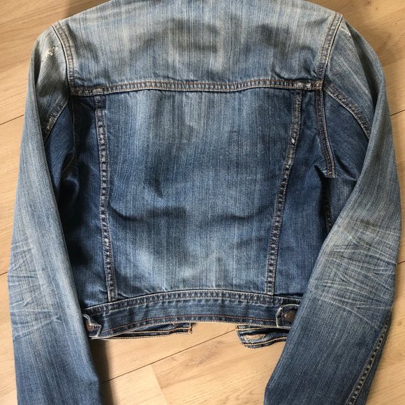 Hollister Cropped Denim Jacket Size M (fits Xs-S) - Picture 2 of 5